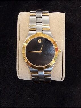 Movado Two-Tone Black Dial Dress Watch